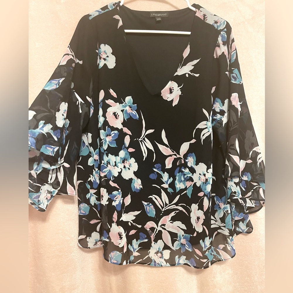 EUC Lane Bryant Floral Kimono Blouse